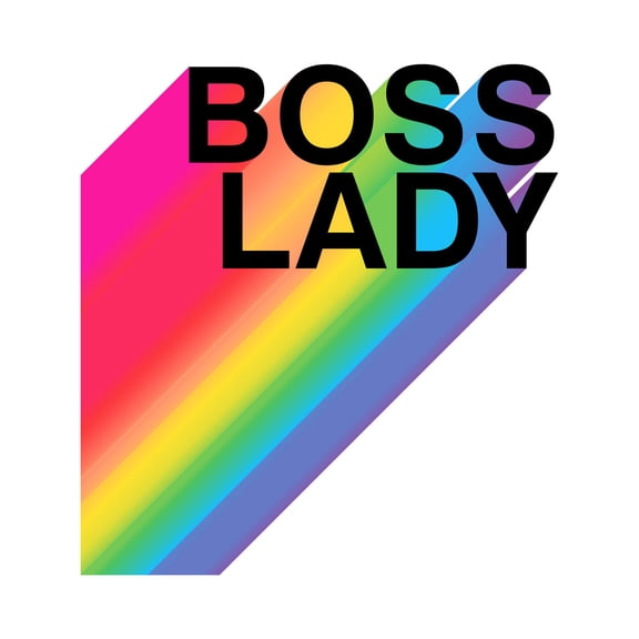 Boss Lady Rainbow White Motivational Extra Large XL Wall Art Poster Print