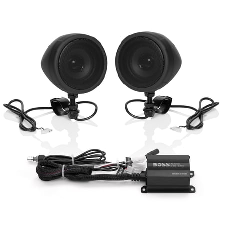 BOSS Audio Systems MCBK420B 3" Weatherproof Bluetooth Motorcycle Speakers Compact Amplifier