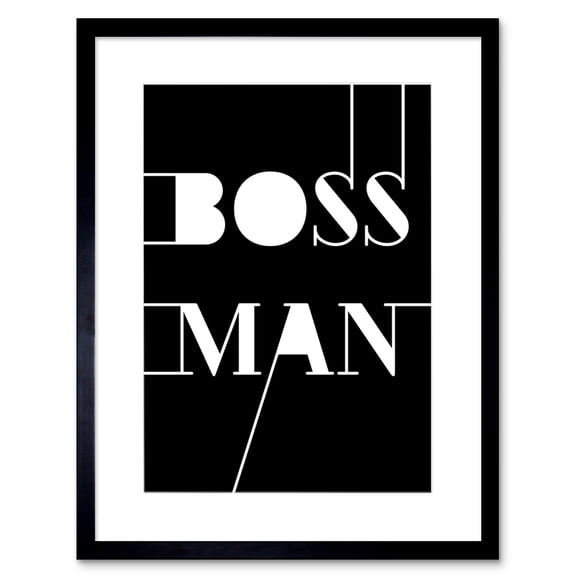 Boss Man Extended Lines Artwork Framed Wall Art Print 9X7 Inch