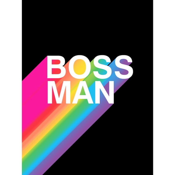 Boss Man Rainbow Black Motivational Extra Large XL Wall Art Poster Print