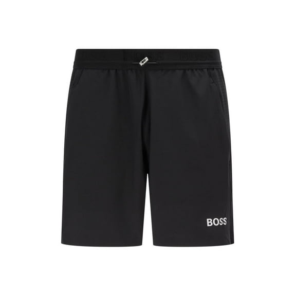 Boss Men's Logo swim shorts in quick-drying REPREVE fabric