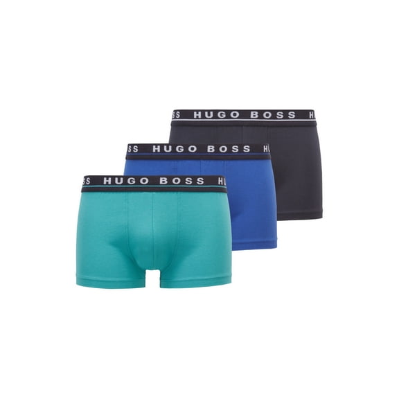 Boss Men's Three-pack of stretch-cotton trunks with logo waistbands