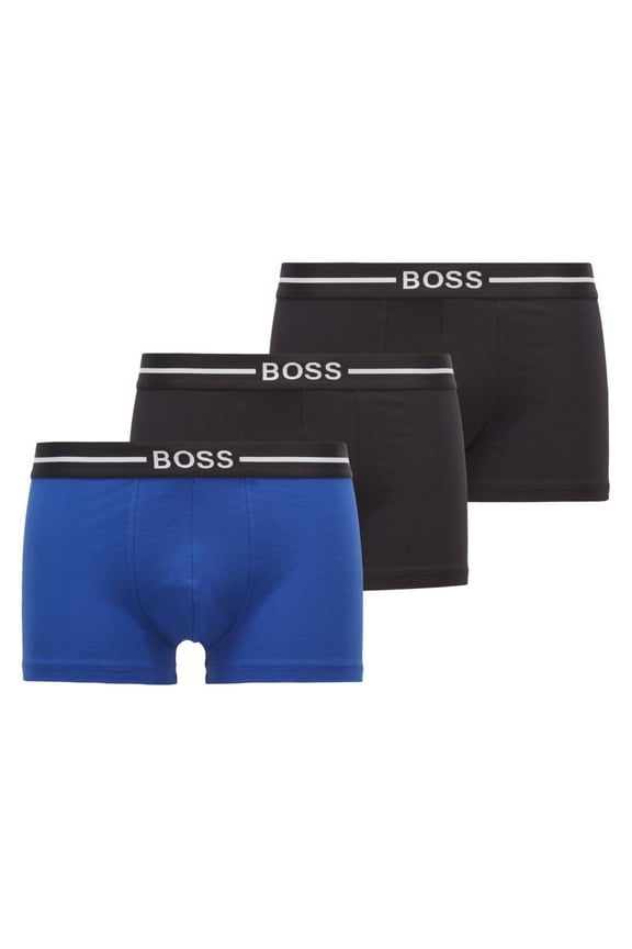 Boss Men's Three-pack of trunks in organic cotton with stretch