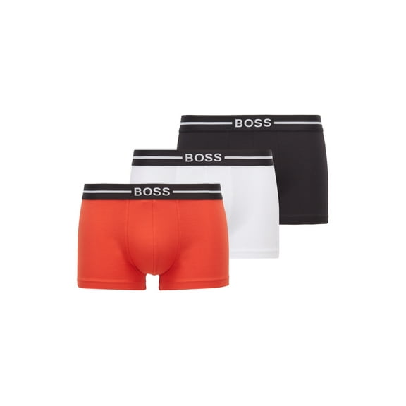 Boss Men's Three-pack of trunks in organic cotton with stretch