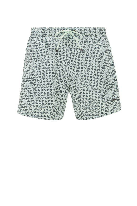 Boss Men's Tile-print swim shorts in quick-drying fabric