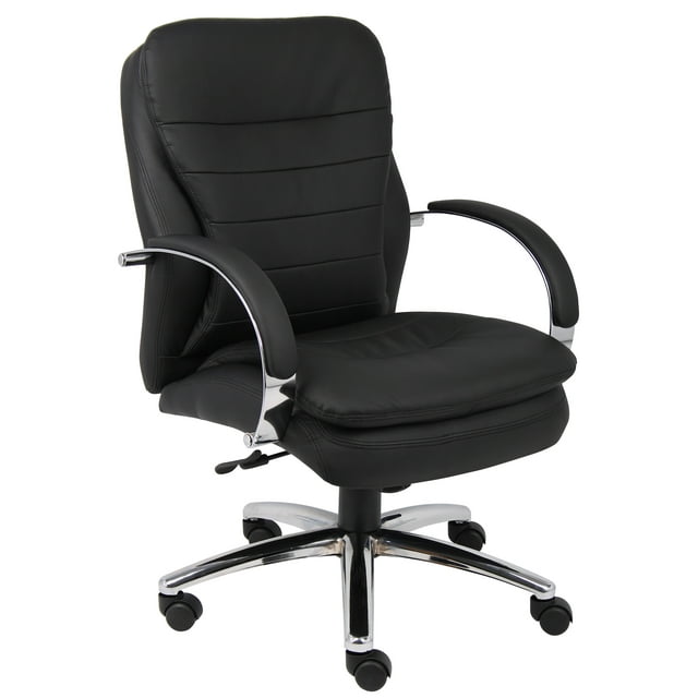 Boss Mid Back Caressoftplus Exec. Chair W/ Chrome Base