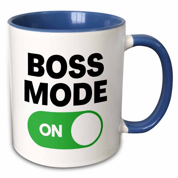 3drose, Boss Mode On, 15oz Two-tone Blue Mug