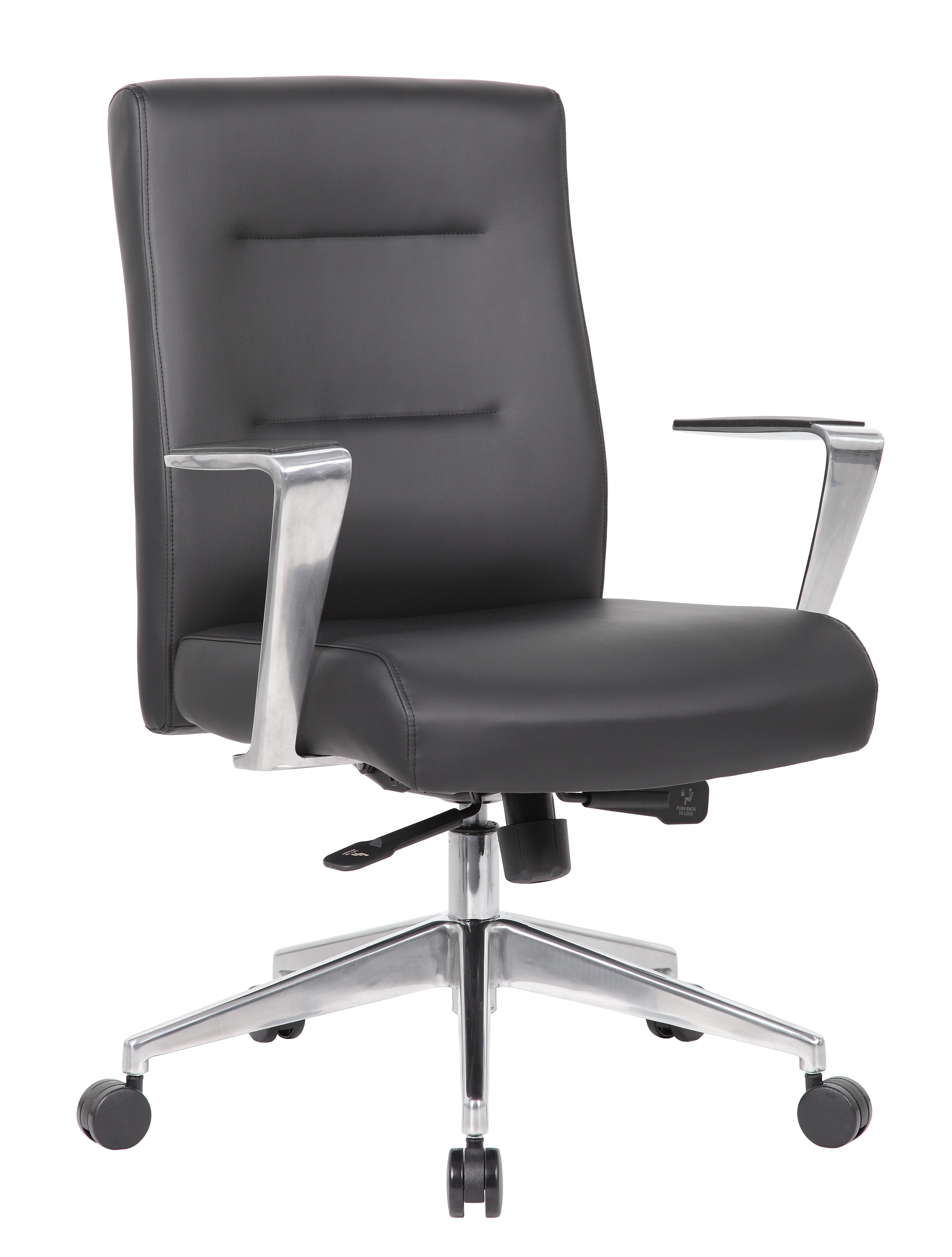 Black Vinyl Executive Swivel Conference Chair with Metal Base