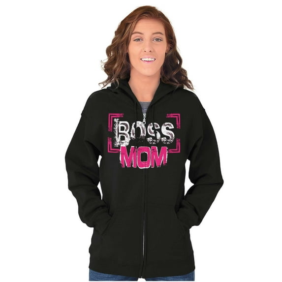 Boss Mom Funny Cute Mothers Day Zip Hoodie Sweatshirt Women Brisco Brands X