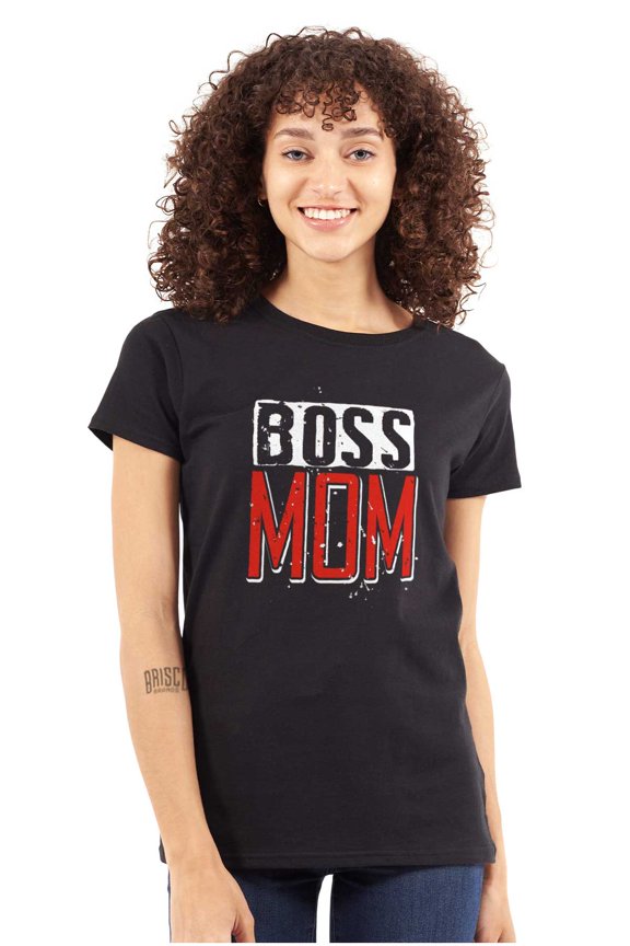 Boss Mom Funny Mothers Day Momma Womens Slim Fit Graphic Tee Brisco Brands S