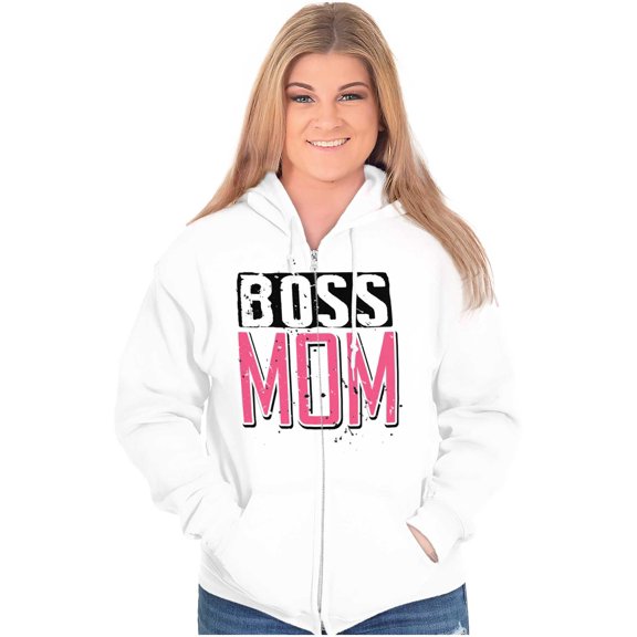 Boss Mom Funny Mothers Day Momma Zip Hoodie Sweatshirt Women Brisco Brands L
