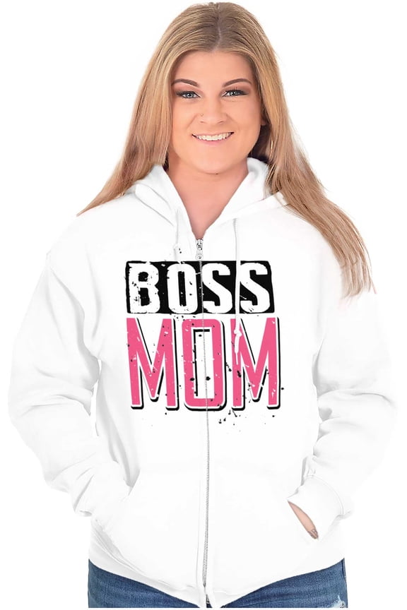 Boss Mom Funny Mothers Day Momma Zip Hoodie Sweatshirt Women Brisco Brands M