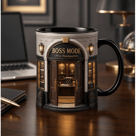 Boss Mug 3D Effect Office Headquarters Coffee Cup for Boss Gift