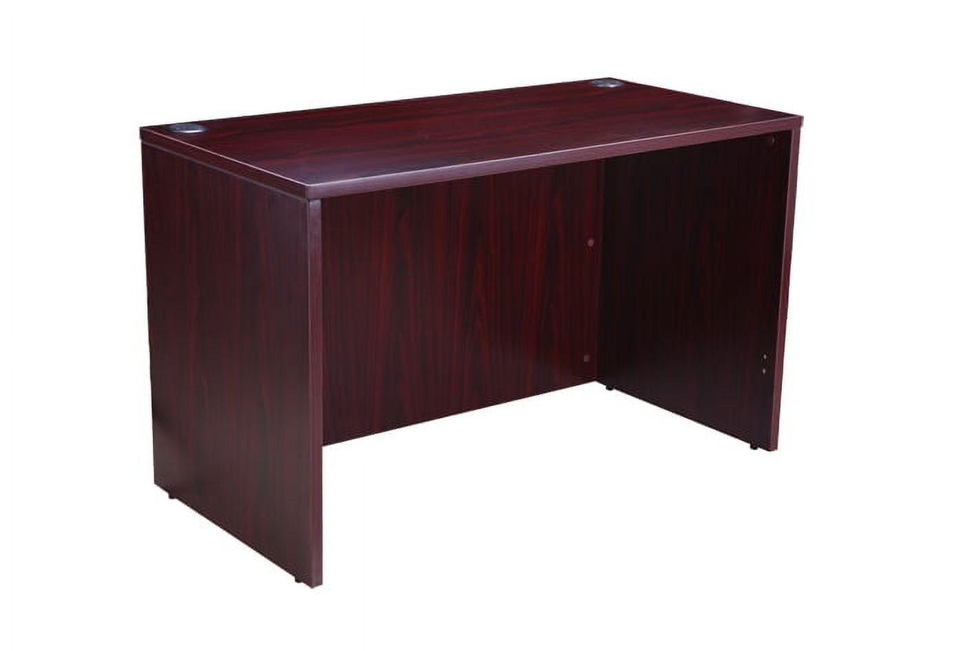 Executive Mahogany Laminate Desk with Wire Management