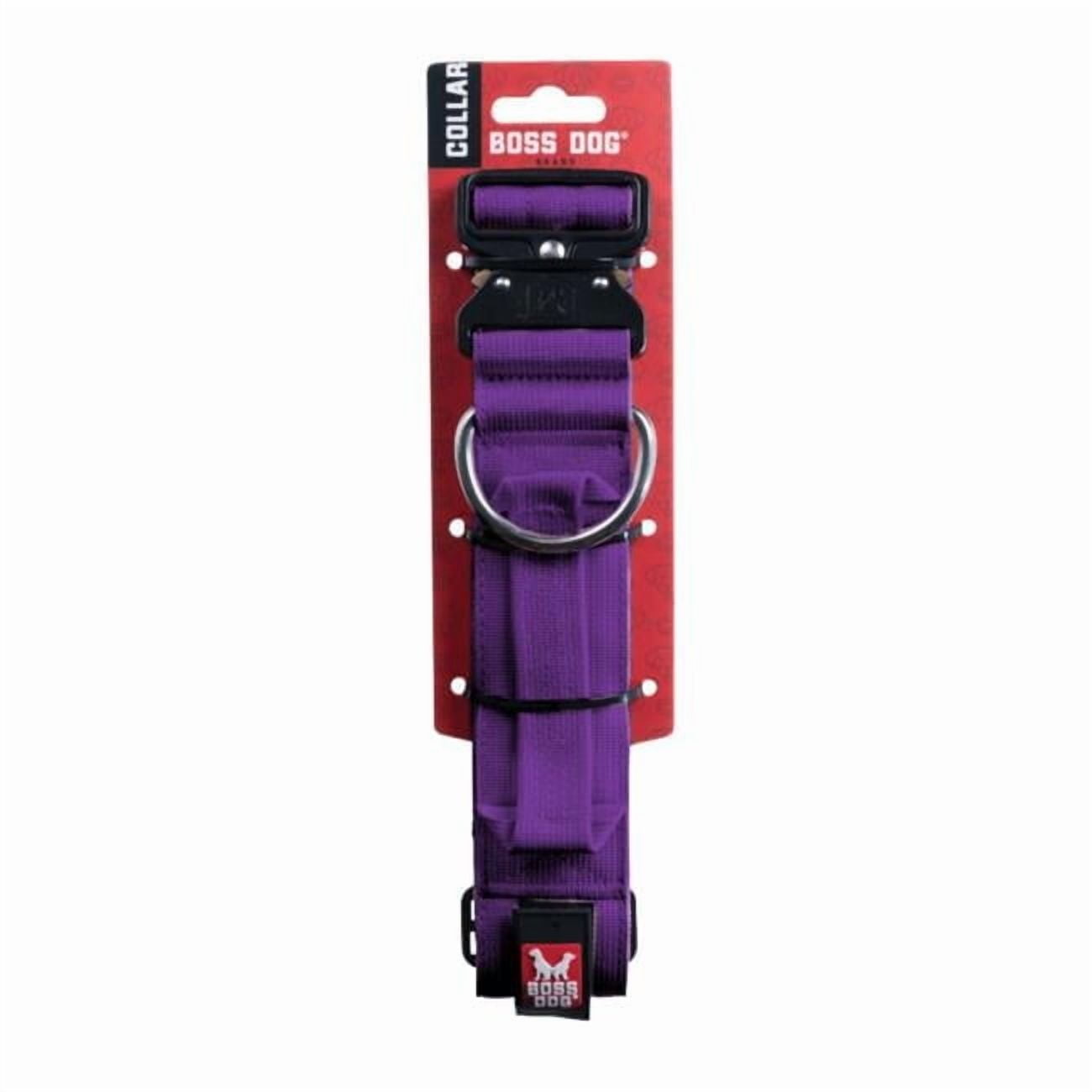 Boss Nation 850036272779 13-16 in. Dog Tactical Adjustable Dog Collar, Purple - Small