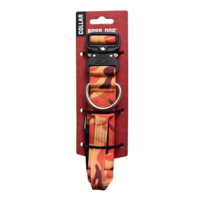 Boss Nation 850030579140 15-18 in. Dog Tactical Adjustable Dog Collar, Orange Camo - Medium