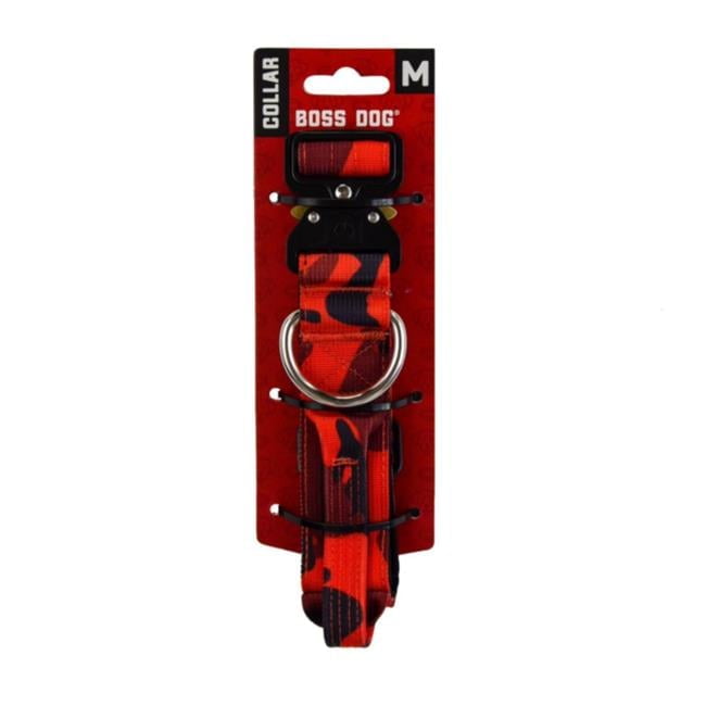 Boss Dog Tactical Collar, Red Camo, Medium