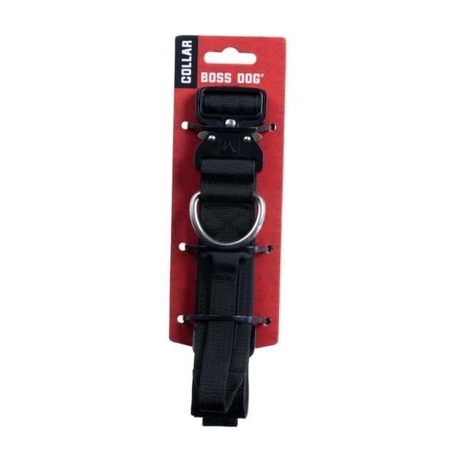 Boss Nation 850010391885 17-22 in. Dog Tactical Adjustable Dog Collar, Black - Large
