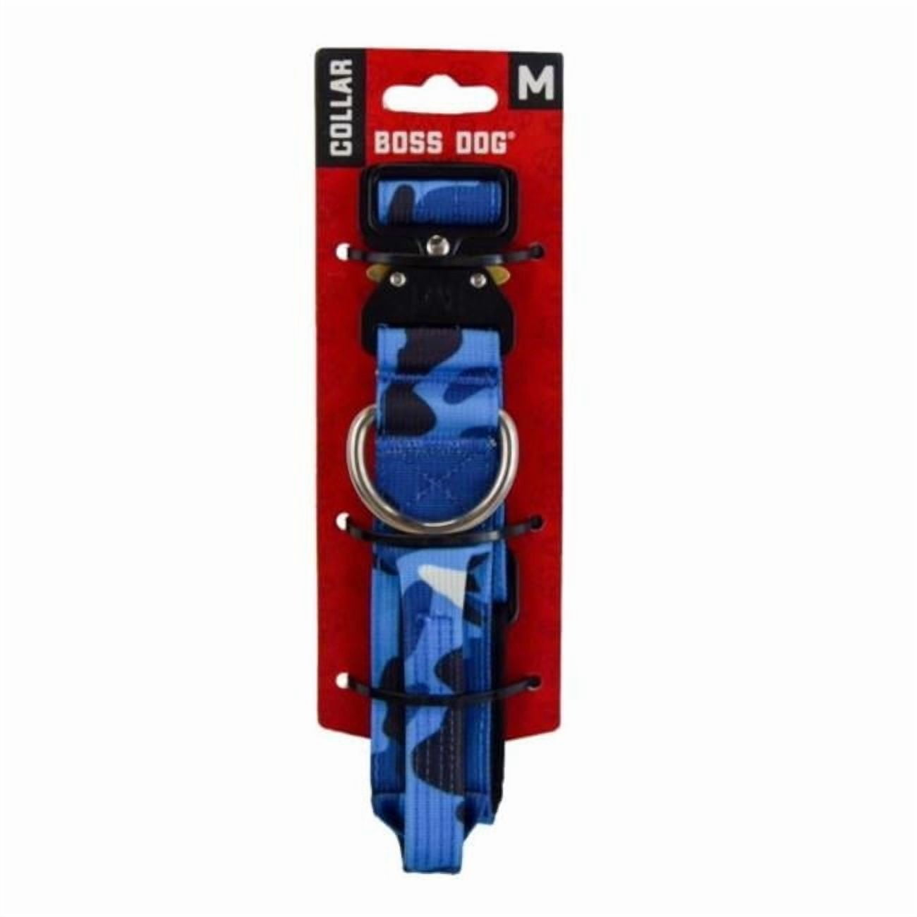 Boss Nation 850030579195 17-22 in. Dog Tactical Adjustable Dog Collar, Blue Camo - Large