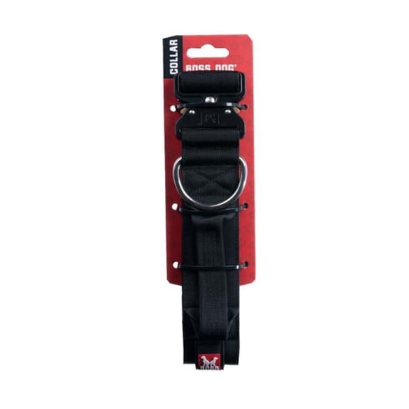Boss Nation 850010391144 20-28 in. Dog Tactical Adjustable Dog Collar, Black - Extra Large