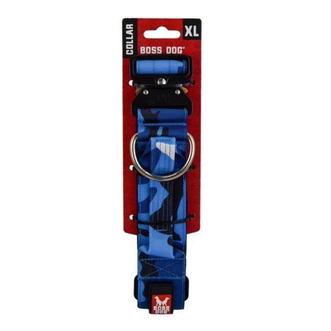 Boss Nation 850030579201 20-28 in. Dog Tactical Adjustable Dog Collar, Blue Camo - Extra Large