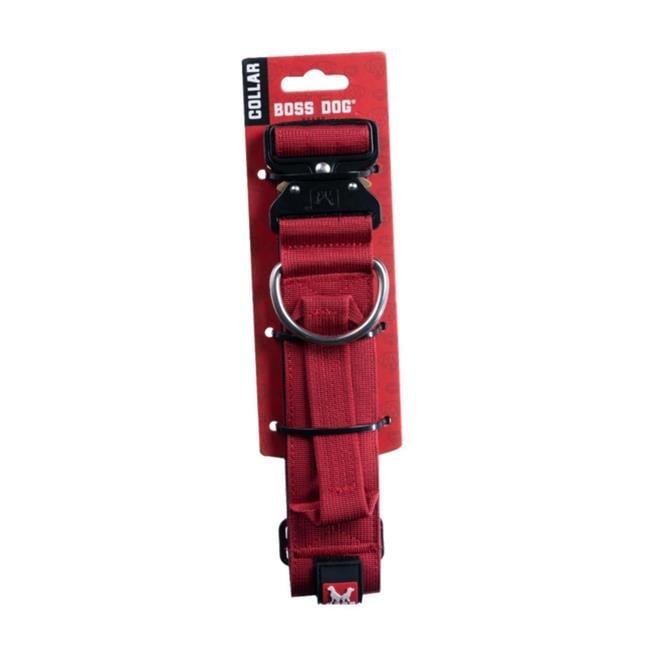 Boss Dog ProSeries Heavy-Duty Reinforced Nylon Webbing Adjustable Safety Dog Collar, Red, XL