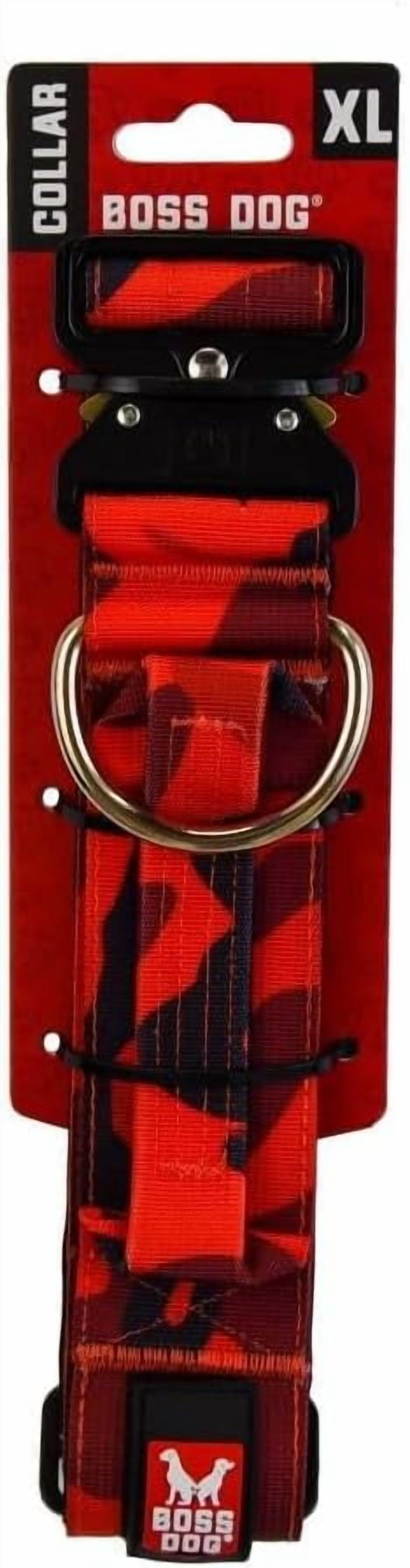 Boss Dog Tactical Collar X-Large Red Camo Durable Military Nylon Dog Calar