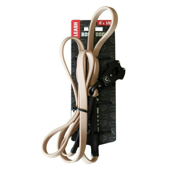 Boss Dog Tactical Polyester Webbing TPU Tracking Leash, Tan, 6 FT