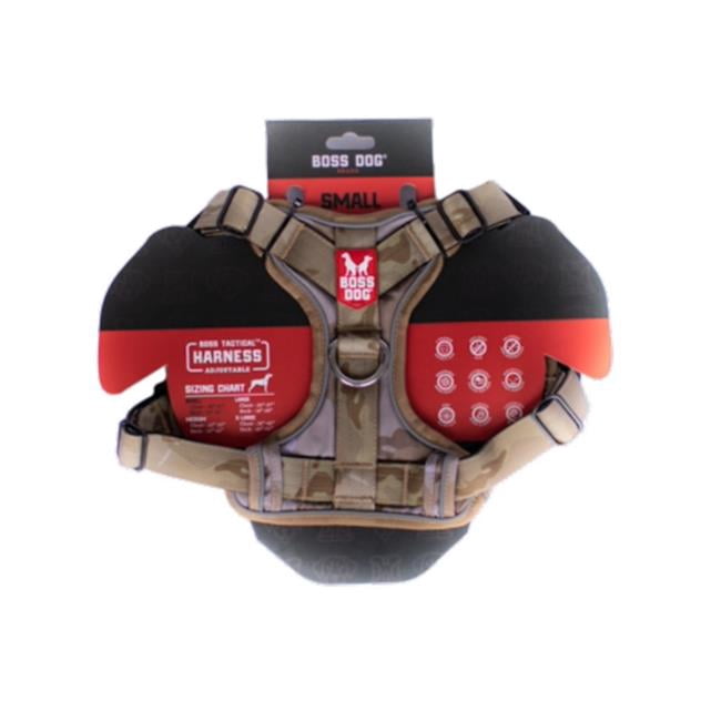 Boss Dog ProSeries Dog Harness No Pull Padded Reflective Durable ,Tan Camo, SM
