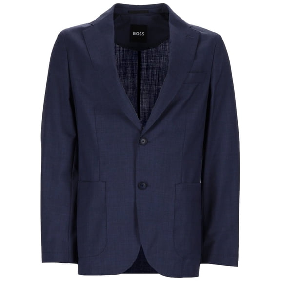 Boss Navy Virgin Wool Tailored Blazer (Men's)