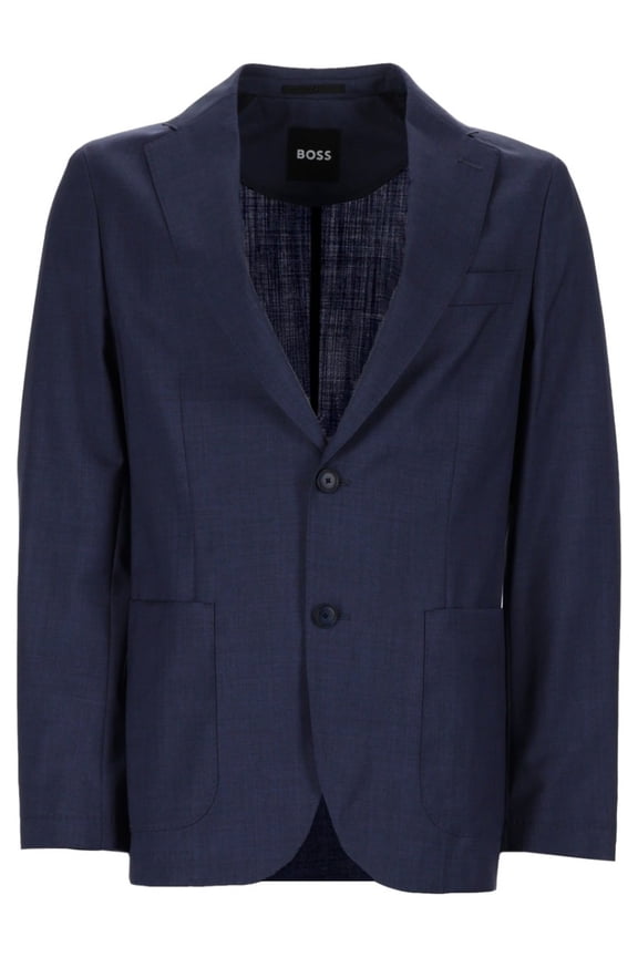 Navy Virgin Wool Tailored Blazer (Men's)