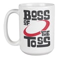 thumbnail image 1 of Boss Of The Toss. Novelty Sport Game Themed Coffee & Tea Mug For The Best Cornhole Player, Friend, Dad, Uncle, Grandpa, Brother, Professional Corn Toss Players, Men And Women (15oz), 1 of 3