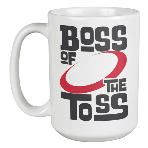 Boss Of The Toss. Novelty Sport Game Themed Coffee & Tea Mug For The Best Cornhole Player, Friend, Dad, Uncle, Grandpa, Brother, Professional Corn Toss Players, Men And Women (15oz)