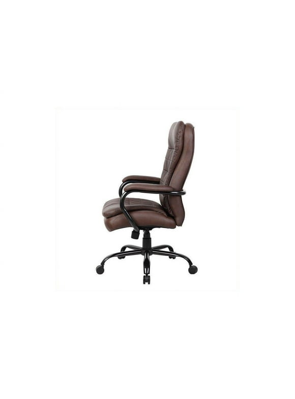 Boss Office B991-BB Double Plush Leather Office Chair, Brown