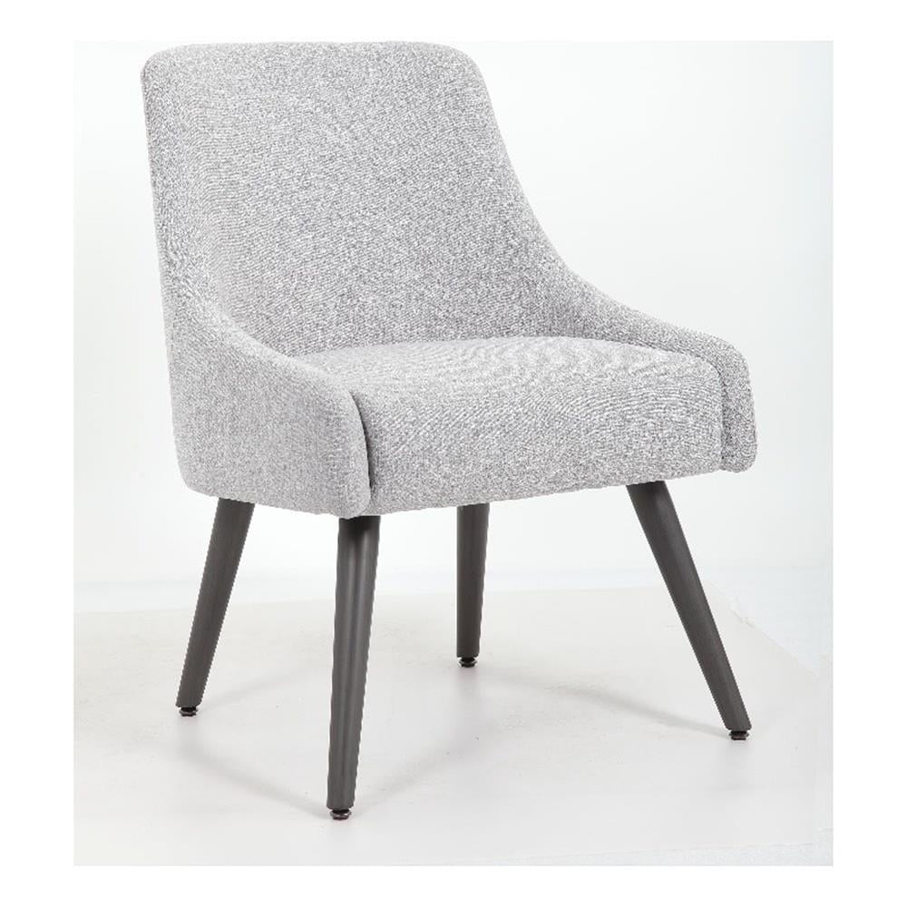 Boyle Heritage Gray Poly-Linen Weave Guest Chair with Metal Legs
