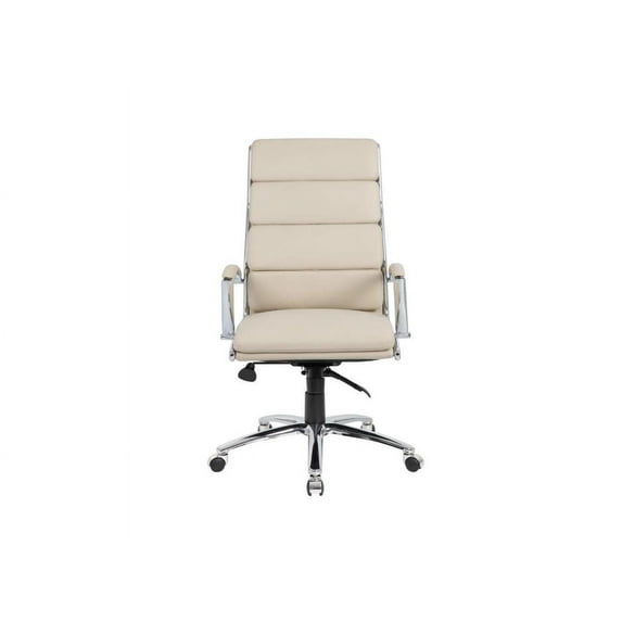 Boss Office Products CaressoftPlus Upholstered Vinyl Chair w/ Metal Arm in Beige