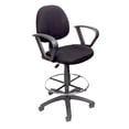 thumbnail image 1 of Boss Office Products Contoured Comfort Fabric Drafting Stool with Loop Arms in Black, 1 of 8