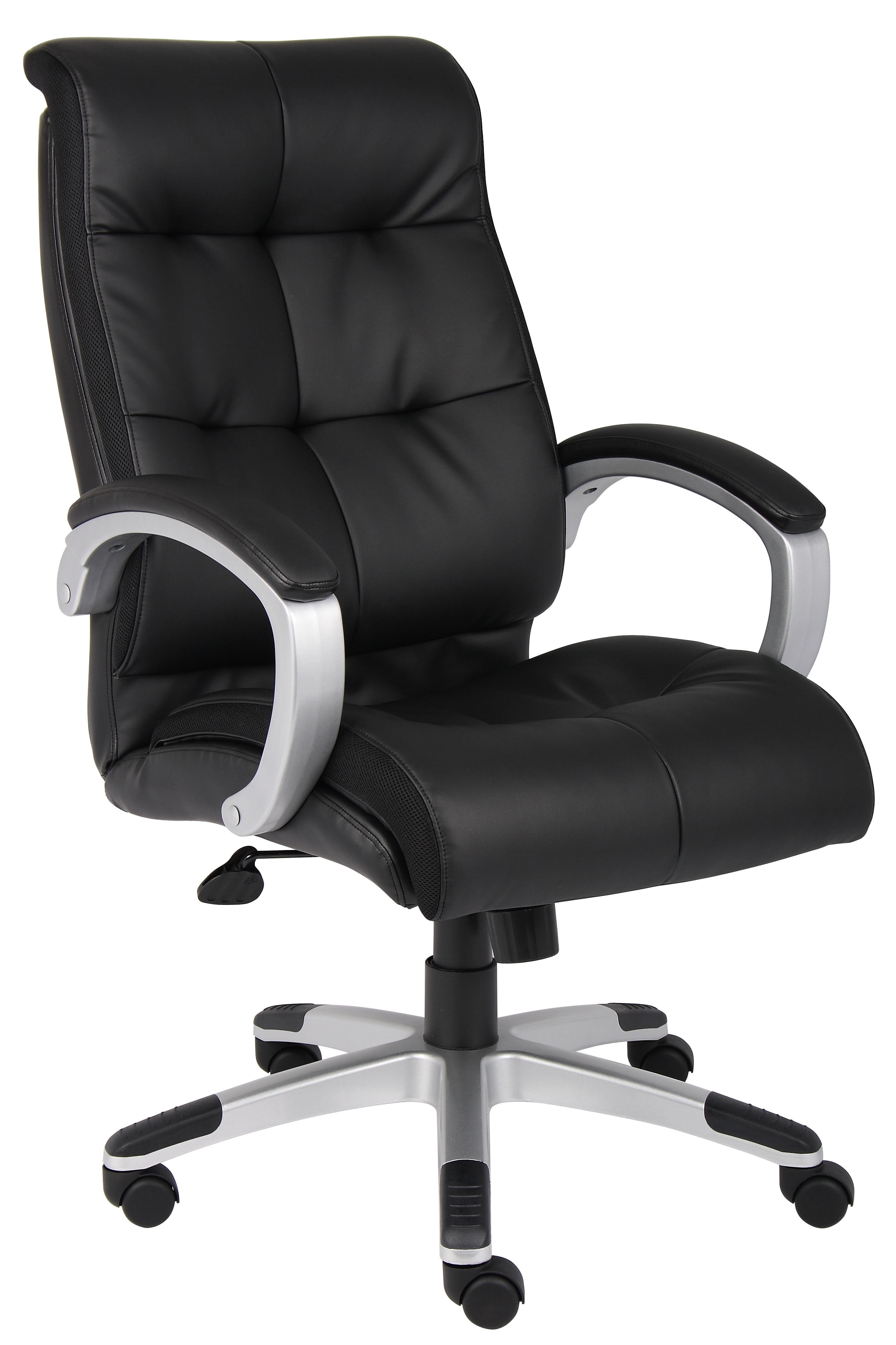 Black High Back Executive Swivel Chair with Fixed Arms