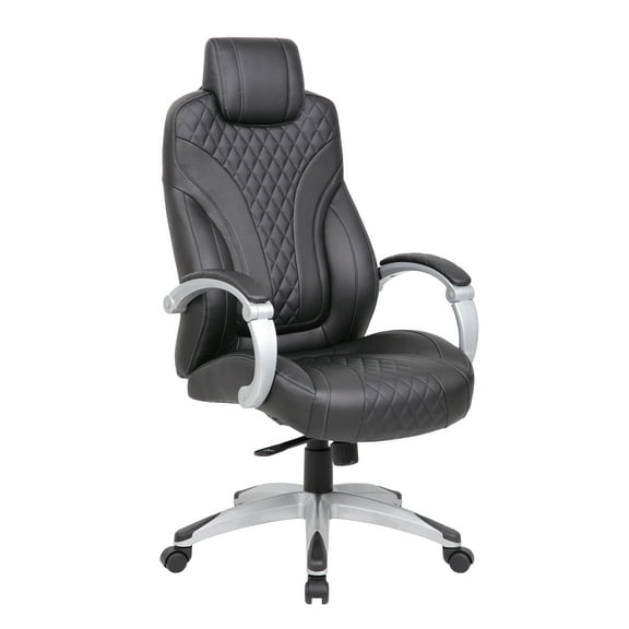 Boss Office Products Executive Hinged Arm Chair in Black