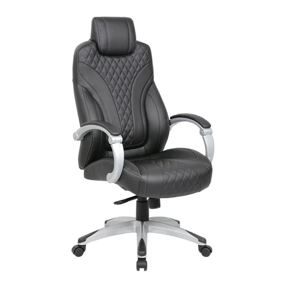 Boss Office Products Executive Hinged Arm Chair in Black