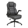 thumbnail image 1 of Boss Office Products High Back Flip Arm Vinyl Executive Chair in Black, 1 of 9
