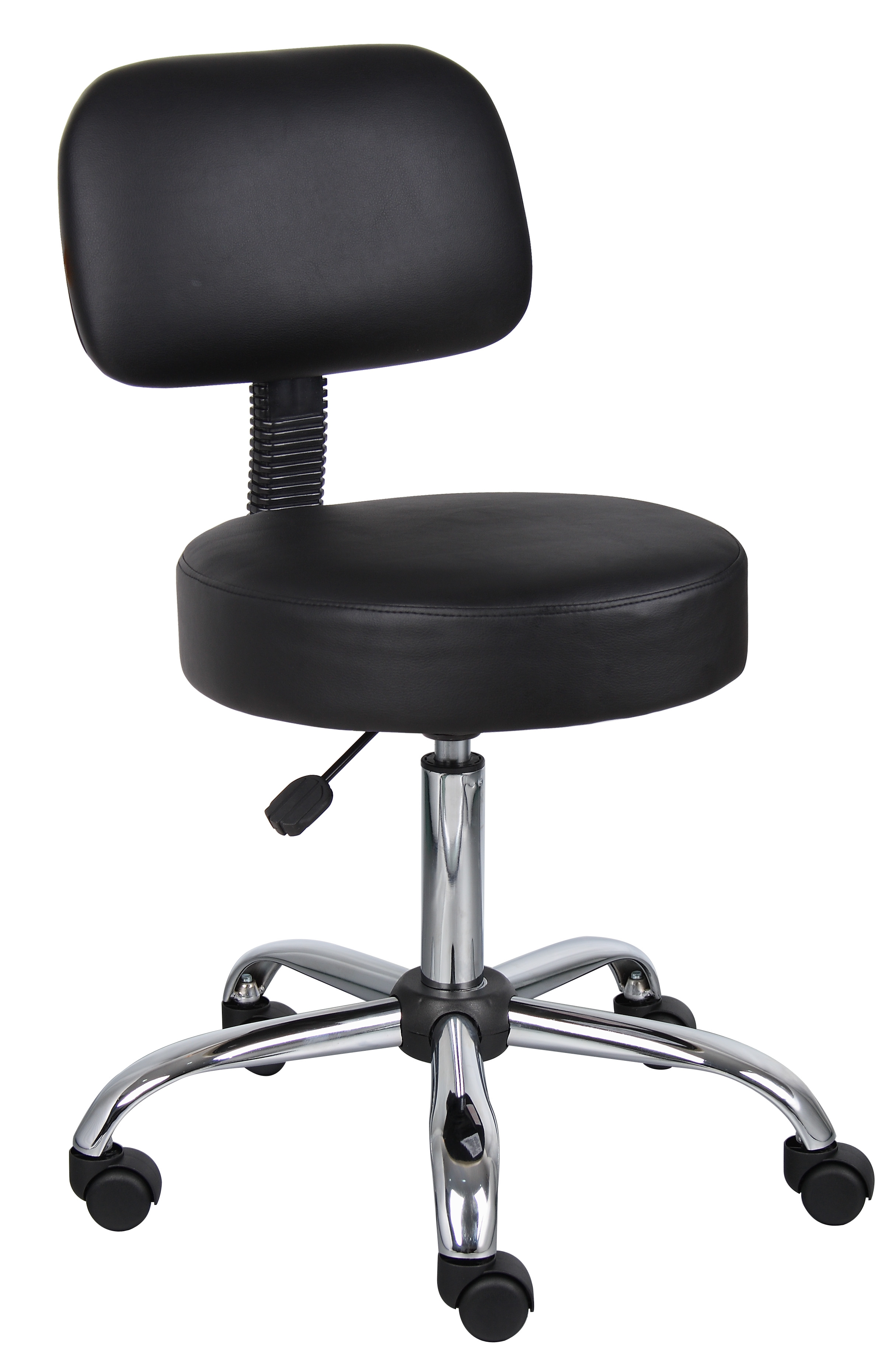 Boss Office & Home B245-BK Adjustable Medical Spa Rolling Desk Stool with Back, Black - image 1 of 7