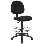 Black Nylon Swivel Armless Task Chair with Adjustable Height