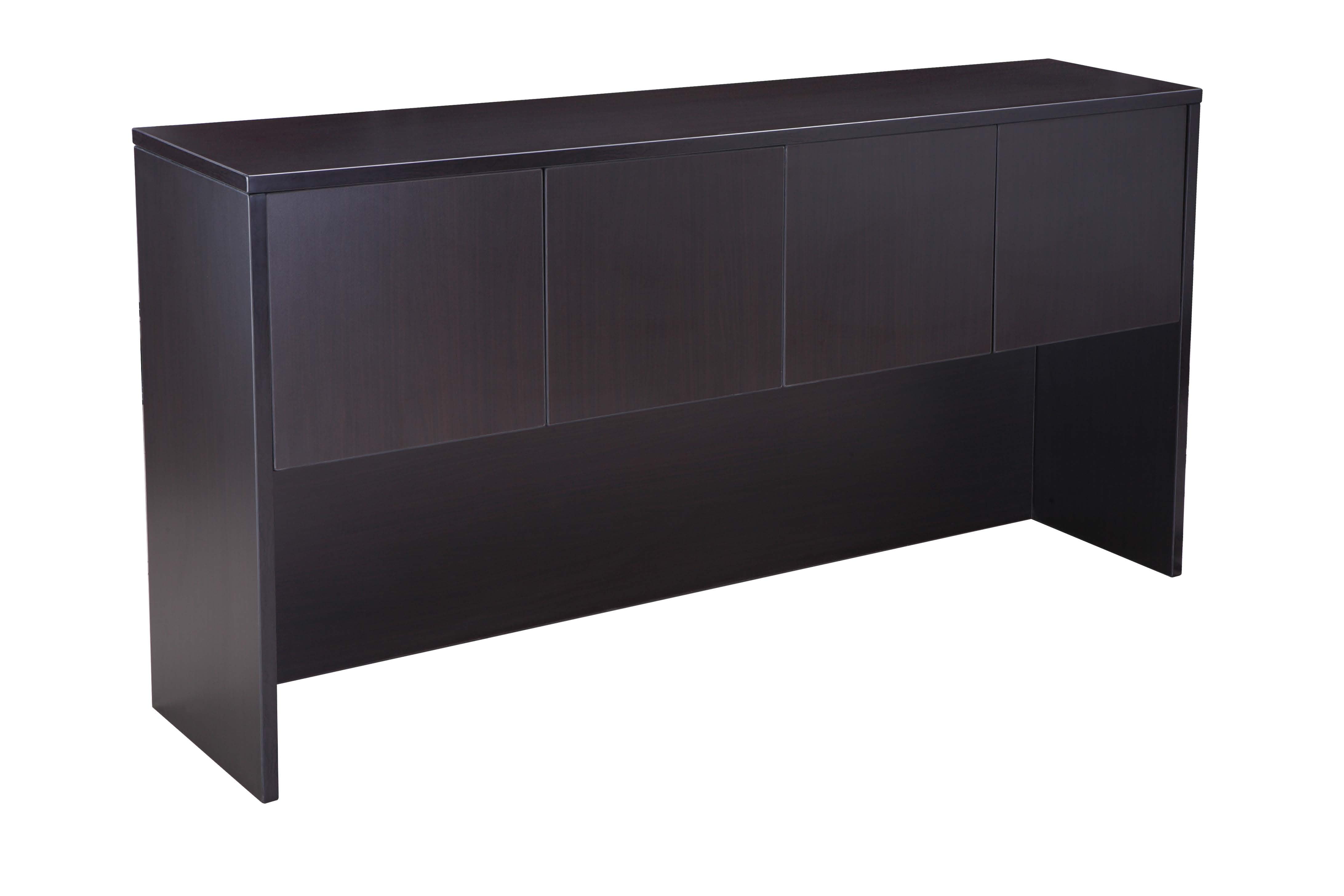 71" Mocha Laminate Four Door Office Hutch