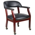 thumbnail image 1 of Boss Office Products Ivy League Faux Leather Executive Mobile Guest Chair in Black, 1 of 8