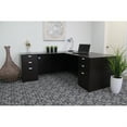 thumbnail image 1 of Boss Office Products L-Shape Desk with 2 Pedestals in Mocha, 1 of 1