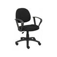 thumbnail image 1 of Boss Office Products Mid Back Ergonomic Fabric Office Swivel Chair With Arms in Black, 1 of 9