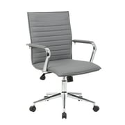 كرسي مكتب حديث مضلع الظهر قابل للتعديل مع أذرع باللون الرمادي من Boss Office Products