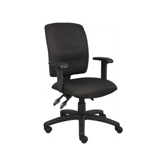 Boss Office Products Multi Function Task Office Chair with Adjustable Arms in Black