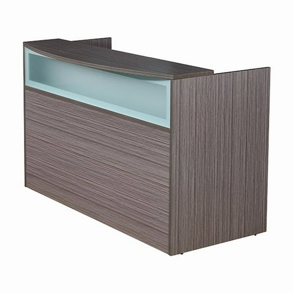 Boss Office Products 71" Plexiglass Reception Desk, Driftwood